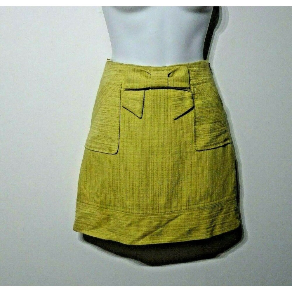Milly Bergdorf Goodman Women's Metallic Woven Side Pocket Bow Straight Skirt  0